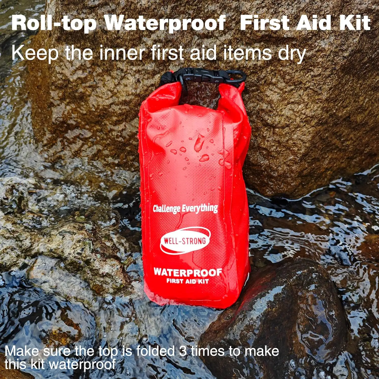 WELL-STRONG Waterproof First Aid Kit Roll Top Boat Emergency Kit - 91fcvzyzfgl._ac_sl1500_